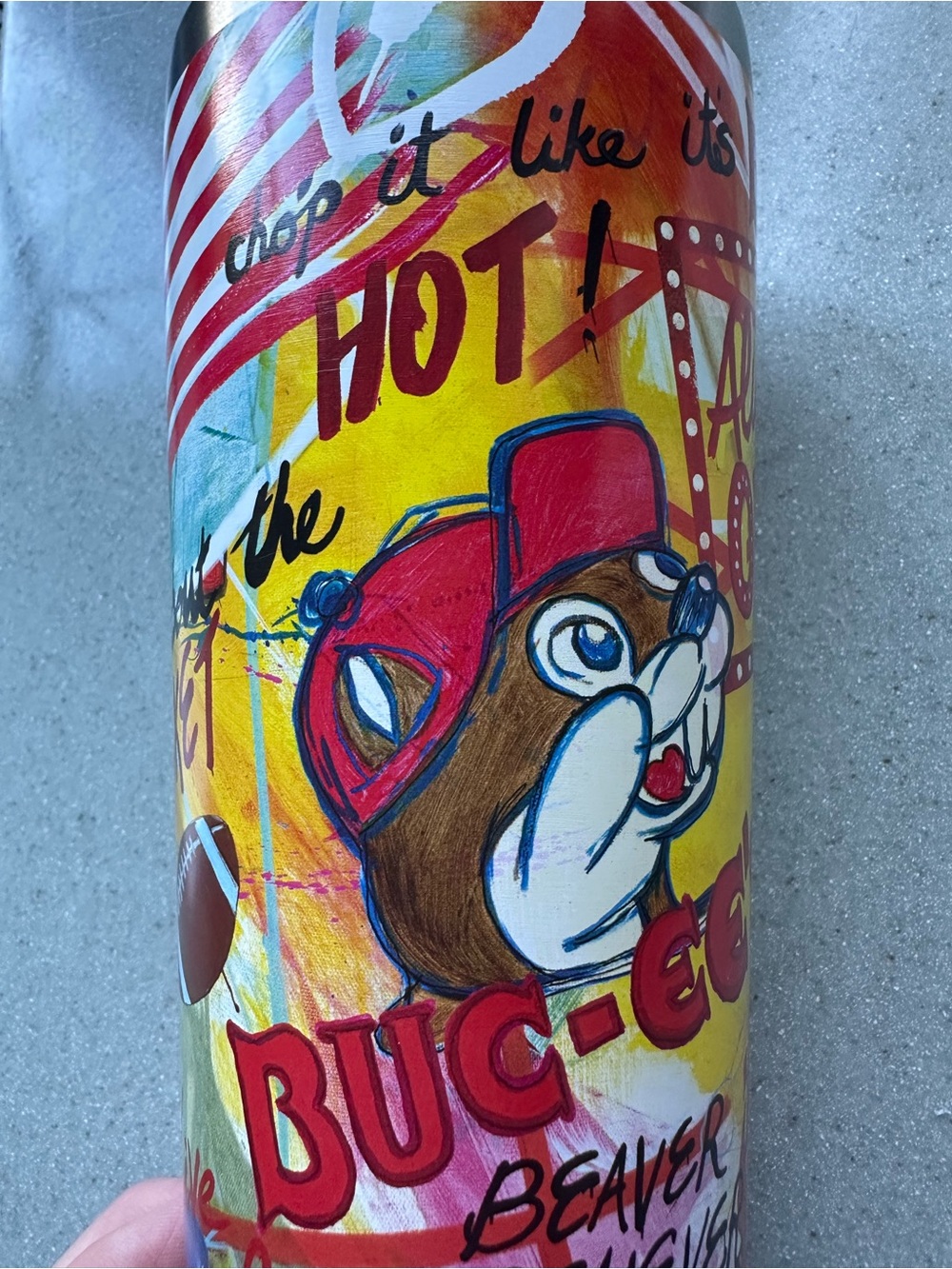 Buc-ees 20oz stainless steel GraphicTumbler. Gently used, no scratches. No lid.